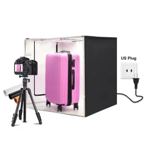 Factory Price 80cm Folding Portable 80W 9050LM White Light Photo Lighting Studio Photo Studio Light Box with 3 Colors