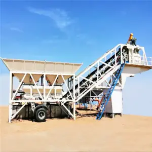 25-100m3/h Mobile Mixing Station Mini Concrete Plant High Efficiency Construction Equipment Silent Operation Low Maintenance