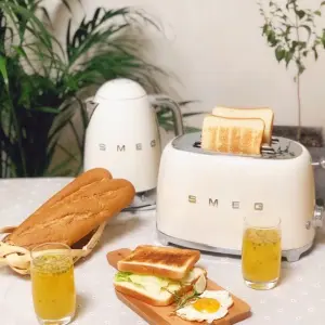 Smeg Two Slice Toaster Milky White Electric Toast Maker For Home Use