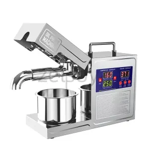 stainless steel oil press machine small intelligent peanut flaxseed sesame oil press safe use