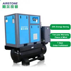 Airstone Small 7.5KW 10HP All in One Integrated Industrial Screw air Compressor With 300 Liters Tank and Refrigerated Dryer