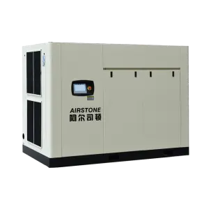 Airstone 55KW 75HP Double Stage PM VSD IP65 Oil Cooed Motor Screw Air Compressor with Waste Heat Recovery Pipeline