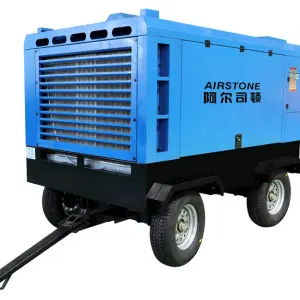 Airstone 18Bar 350CFM Lubricated Diesel Portable Air Compressor with Air End Bearing & Motor for Water Well Hole Drill