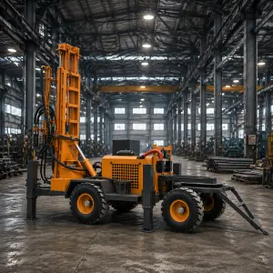 User-friendly 200m Deep Borehole Drilling Rig Portable Rotary Wheel Water Well Rig Fast Drilling Speed Construction Equipment