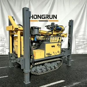 300m Rubber Track Borehole Drilling Rig, 77.3KW Diesel Hydraulic, Lightweight and Easy Operation for Various Ground Conditions