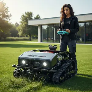 CE Certified New Design Cutting Width 800mm Self-Propelled Crawler Design Intelligent Remote Control Lawn Mowing Robot