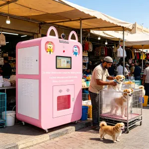 Outdoor Dog Wash Station Self-Service Pet Washing Vending Machine with SDK Touchscreen Multiple Payment Options Wi-Fi Enabled