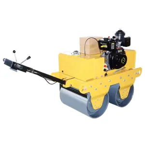 Gasoline/Diesel Engine Changfa Vibratory Double Drum Walk Behind Road Roller Compactor with Hydraulic Drive Unit 6HP