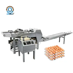 HN QDMECH High Efficiency Food-Grade Stainless Steel Chicken Duck Quail Egg Automatic Egg Tray Loader for Egg Processing Plant
