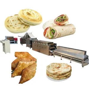 Fully Automatic Dough Roller Sheeter Pita Roti Lavash Tortilla Pizza with Multifunctional Forming Iraqi Samoon Making Machine