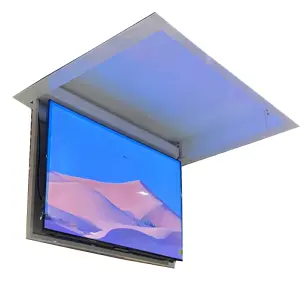 with Remote Control Electrically Adjustable Ceiling Mount Flat Distance to Wall TV Bracket Motorized TV Lift Ceiling Stand