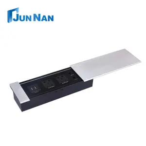 Multi-functional Aluminum Alloy Universal Tabletop Single-sided Open Power Sliding Outlet Socket Customizable Modular