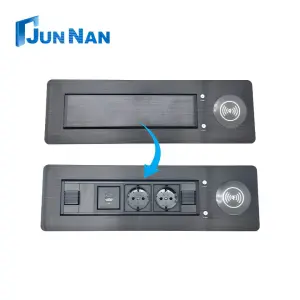 Wireless Charging Aluminum Alloy Tabletop Power Socket Outlet Electric One-click Flip Power Strip Design Rotary Power Socket