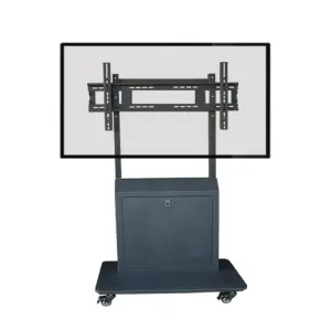 32-65Inch Steel Mobile TV Stand Height Adjustable Heavy Duty Floor Stand Mobile TV Cart with Wheels for Conference Room