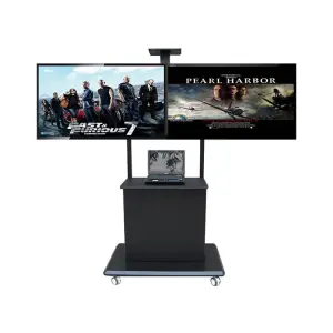 32-60Inch All-In-One Touch Tablet Audio Conference System Multi-Functional Double Screen TV Cabinet Mobile Tv Cart