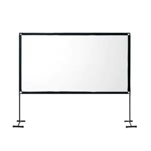 Matte Fast Fold 16:9 Projector Screen Stand Durable Plastic Lightweight Feature for Home Theater Projection