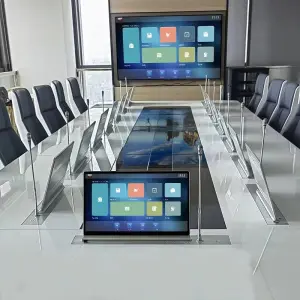 15.6 Inch Professional Computer Motorized Pop up LCD Lift Hidden Desk LCD Monitor Lift for Paperless Conference System