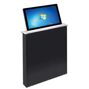 Smart Electric Lcd Screen Table Hidden Desk Monitor LCD Lift Pop-up Motorized Monitor Lift Paperless Conference System