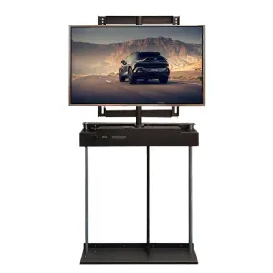32-65 Inch TV Lift Cabinet Mechanism Motorized TV Mounts Remote Control Approved Motorized TV Lift System Aluminium TV Stand