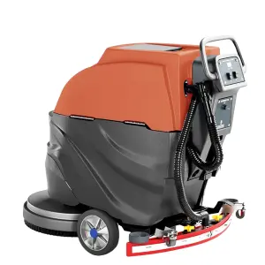 Eco-Friendly Electric Walk-Behind Road Sweeper Vehicle Street Cleaning Equipment with Warehouse Vacuum Floor Sweeper Function