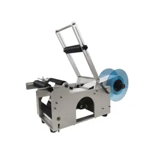 2026 Semi Automatic Labeling Machine Desktop Manual Sticker Small Round Glass Bottle Self Adhesive Labeling Machine