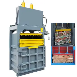 Vertical Scrap Baler Pressing Machine for Used Clothing Aluminum Cans Carton Bailer Cardboard Plastic PET Bottle Baler Machine