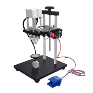 LIENM Pneumatic Stainless Steel Semi-automatic Perfume Crimping Machine Adjustable Fragrance Capping Machine for Cosmetic