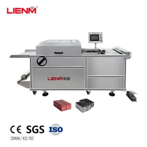 LIENM Semi-auto 3D Cellophane Overwrapping Machine Diamond Folding Box Film Wrapping Equipment for Cosmetics