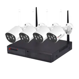 Anxinshi Wireless Camera 3MP WiFi NVR Xmeye App Human Tracking 4 Channels NVR Network Camera Kits