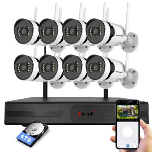 8ch 3mp Wireless Camera Nvr Kit Wifi Connection 10xzoom Smart Security Wireless Camera Kit Waterproof Night Vision