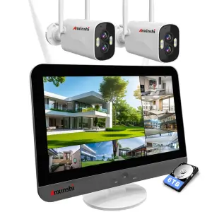 6MP 2CH HD Wireless Dual Lens CMOS Bullet Camera Night Vision H.265 Cloud Storage Supports Two-way Dialogue 10XZoom Waterproof