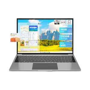 New 16-Inch Business Laptop Win 11 Pro Office 365 N95 CPU 16GB RAM 1TB SSD+128GB EMMC FHD IPS 1920x1200 Display 2 Speakers