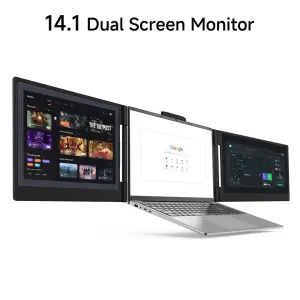 14.1-Inch FHD Triple Monitor IPS Portable Monitor with Mini for and Dual Type-C Ports 60Hz 10:9 Display Ratio