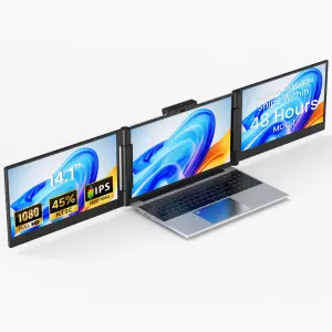 Factory Wholesale 14+14 IPS Rotating Dual-Screen WLED Portable Full HD Display Expansion Business Supporting OEM/ODM Type-C for