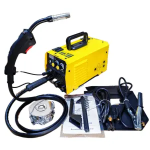 MIG-200 3-in-1 Welder No Gas MIG 200A Multi-Process Machine with Auto-Darkening Helmet & Chipping Hammer Combo Kit