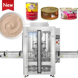 Double Head Customized Automatic Canning Paste Filler Pet Food Wet Cat Food Tin Can Aluminum Can Filling Machine