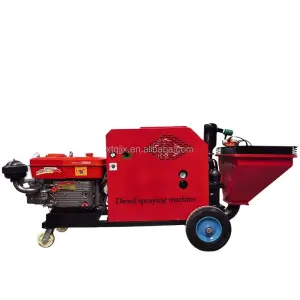 Diesel Powered Double Plunger System Spray Gun Machine New and Used Cement Mortar Sprayer for Home Use Plaster Application