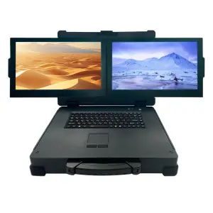 Custom OEM 15.6 Inch IP65 Waterproof Core i7 i9 16GB RAM Industrial Windows Dual-screen Portable Rugged Laptop Computer PC