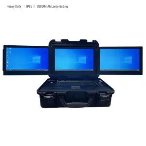All in One Rugged Triple Screen Industrial Embedded Computer Laptop 15.6inch 26800mAh I7-10875H 32GB DDR4 for Field Work
