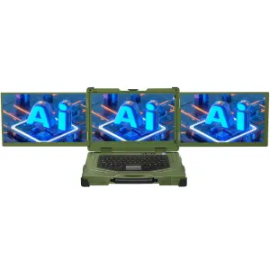 15.6 inch Triple-Screen Sunlight Lcd Rugged Portable Notebook with Joystick I7 1650 32GB DDR4 M.2-1TB SSD for Outdoor Drone