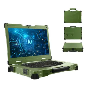 Wholesale Hot Milita*ry Green 15.6 inch Industrial Rugged Laptop Computer Portable Notedbook PC