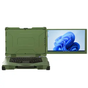 Hot Sale 5G Double Screen Rugged Laptop 15.6 inch with Win Intel Core I5 i7 i9 CNC Aluminum Rugged Computer Brand New