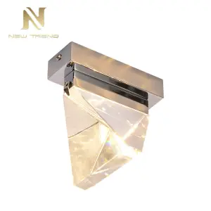 Trendy Style Hotel Room bar Cafe Gold Color Iron Crystal Modern Led Ceiling Light