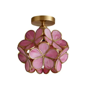 New Design Indoor Decoration Beautiful pink Flower Modern Led Ceiling Light