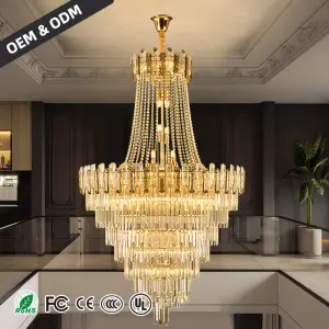 Luxury Chandelier Hotel Lobby Ceiling Hanging Lamp French Nordic Indoor Living Room Duplex Villa Staircase Pendant Lights