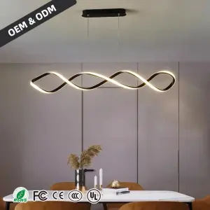 Restaurant Chandelier Creative Designer Iron LED Table Remote Control Gold/Black Finish Home Minimalist Kitchen Hanging Lights