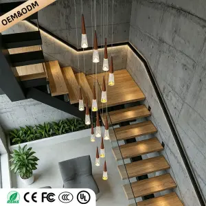 Staircase Hanging Light Rotating Staircase Crystal Chandelier Hanging Lamp Hall Villa High Ceiling Long Pendant Light Lighting