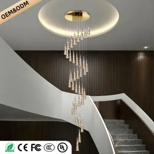 Modern Crystal Chandelier Loft Pendant Light Chandelier for Stairs Designer Pendant Lamp Suspension Ceiling Light