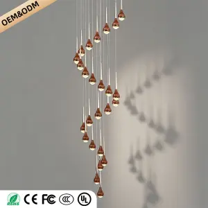 Stairs Chandelier Minimalist Modern Lighting Living Room Pendant Light Lustre High Ceiling Long Staircase Chandelier