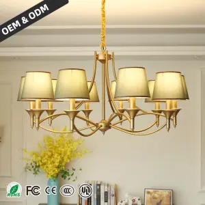 European Style Gold Candle Chandelier E14 LED Pendant Light Luxury Villa Decorative Creative Bedroom Chandelier Fixtures
